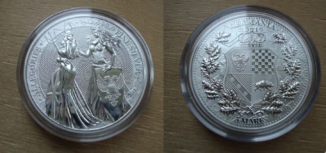 серебряная монета аллегории